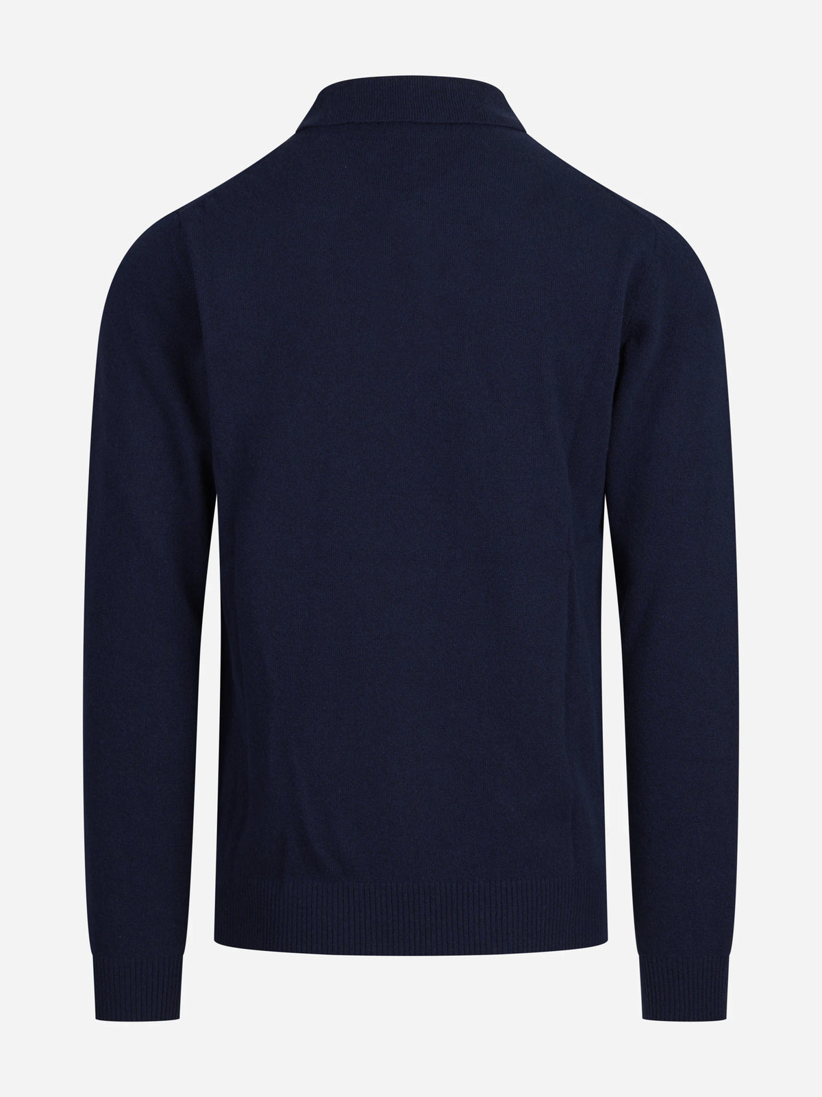 Polo in lana e cashmere blu - dettaglio del prodotto