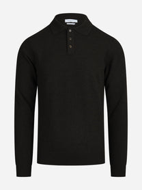 Polo in lana e cashmere testa di moro - vista frontale