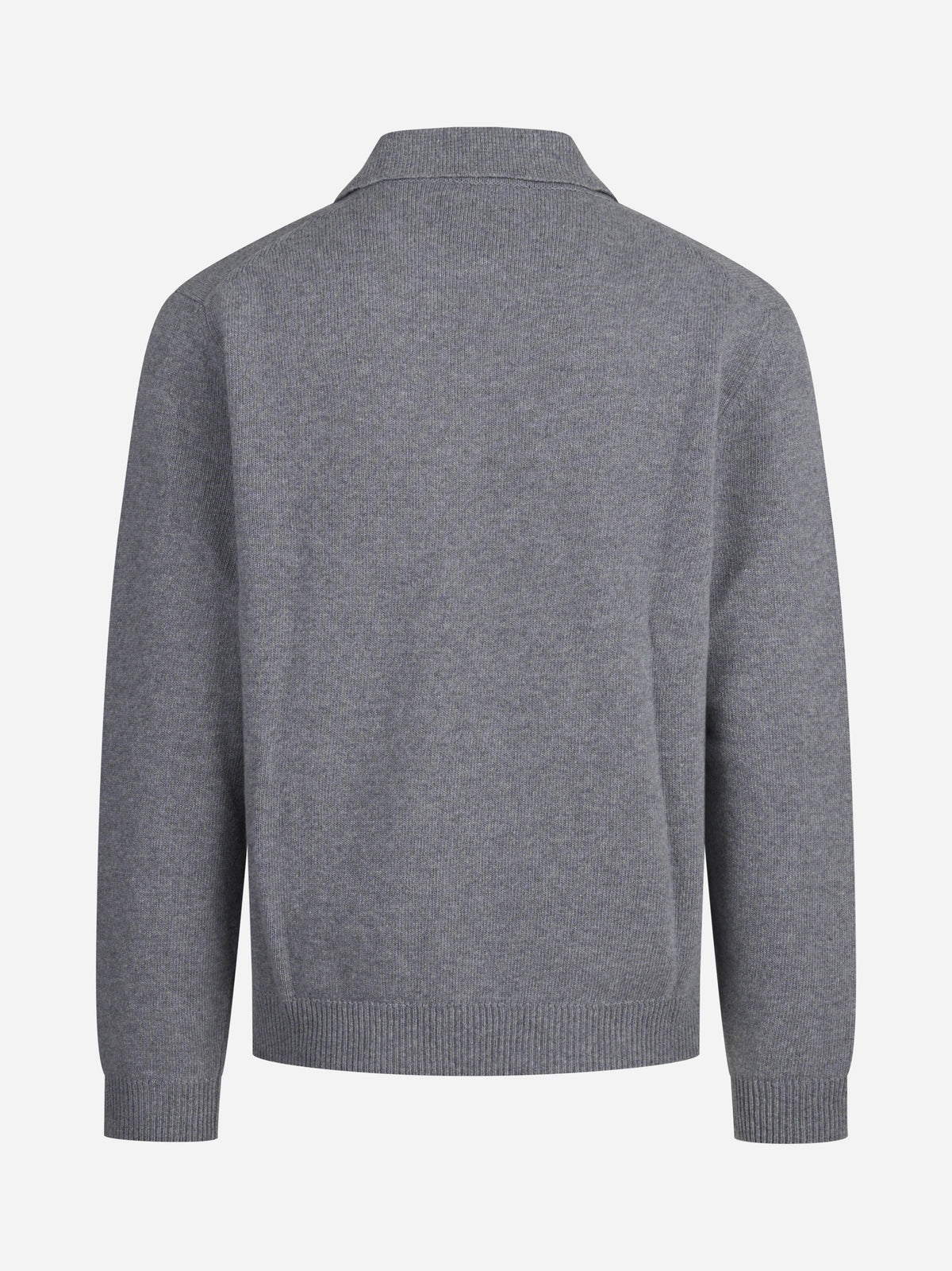 Polo skipper in lana e cashmere grigio - dettaglio del prodotto