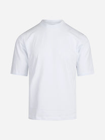 T-shirt girocollo in cotone stretch bianco - vista frontale