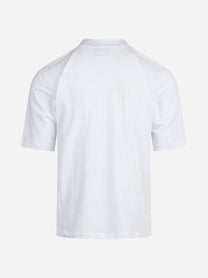 T-shirt girocollo in cotone stretch bianco - dettaglio del prodotto