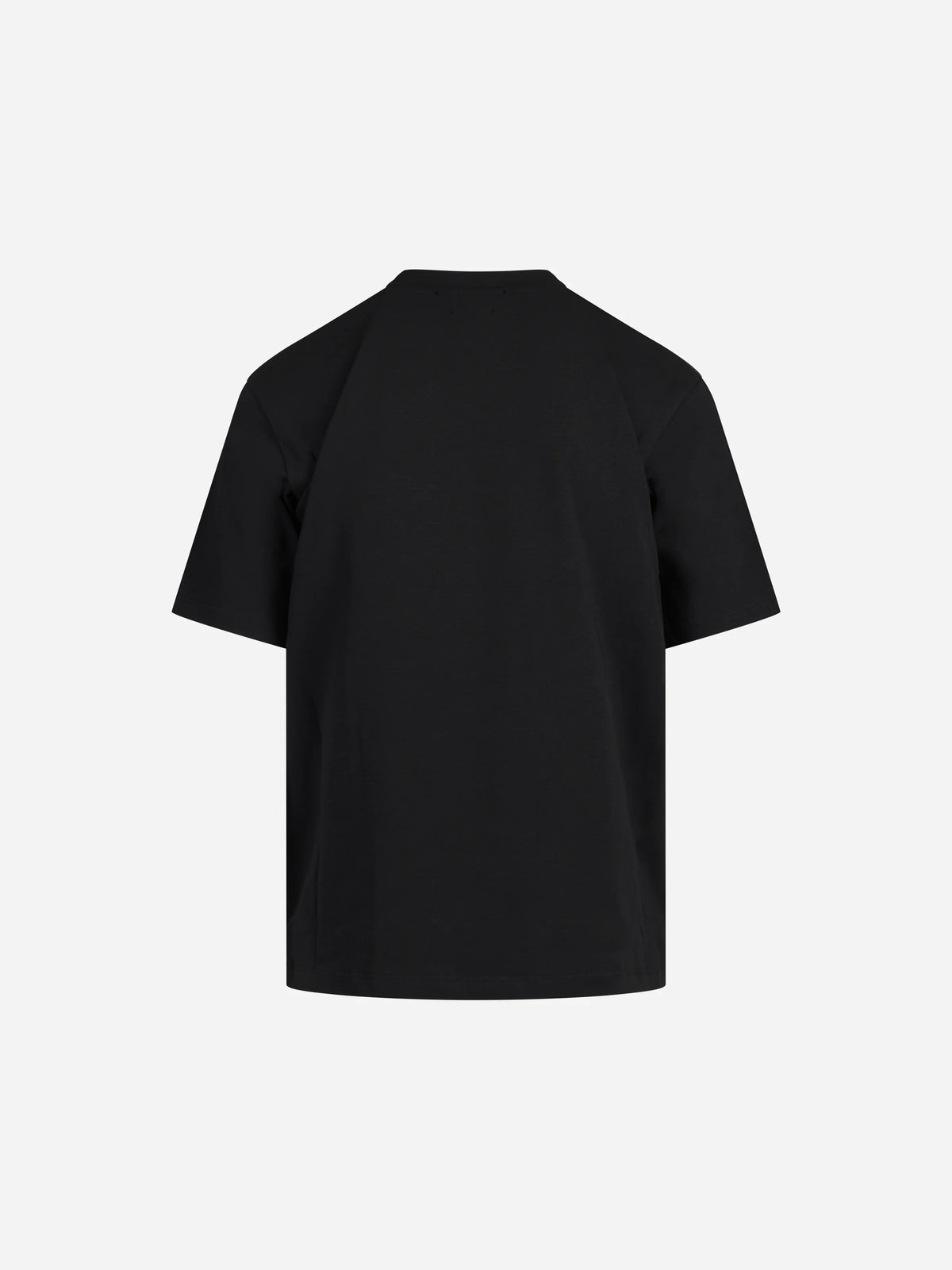 T-shirt girocollo in cotone stretch nero - dettaglio del prodotto