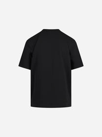 T-shirt girocollo in cotone stretch nero - dettaglio del prodotto