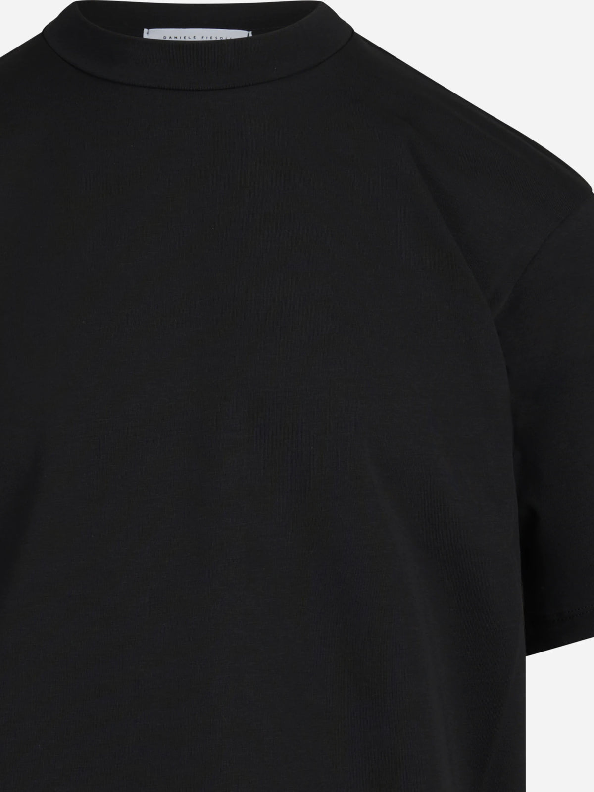 T-shirt girocollo in cotone stretch nero - vista posteriore