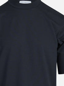 T-shirt girocollo in cotone stretch blu - vista posteriore