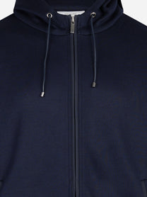Felpa con cappuccio e zip blu DEVORE - dettaglio