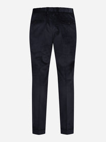 Pantaloni in velluto con vita elasticizzata blu - vista posteriore