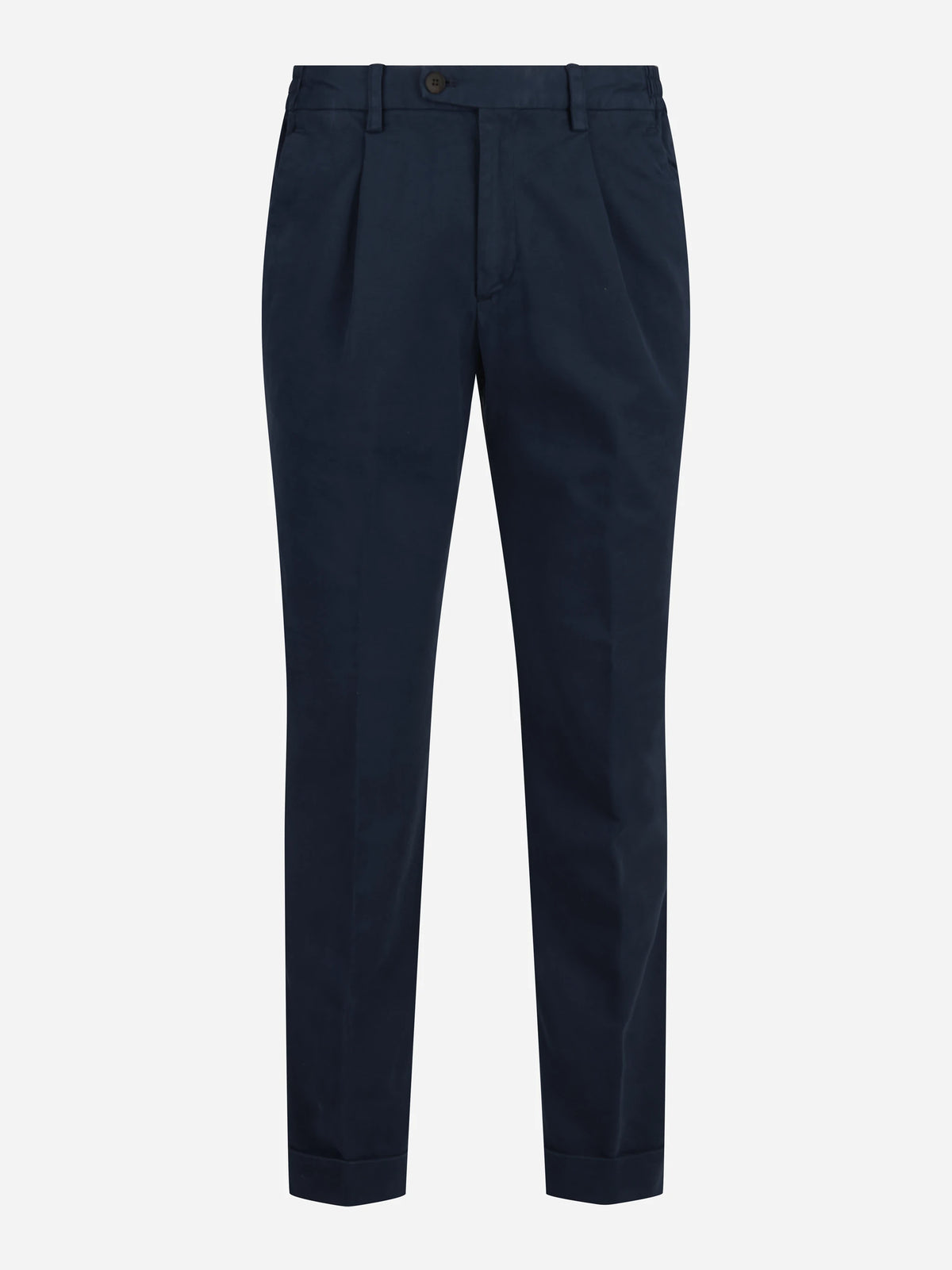 Pantaloni in cotone stretch blu - vista frontale