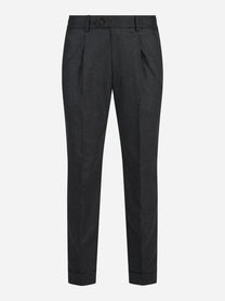 Pantaloni in lana e cashmere nero - vista frontale