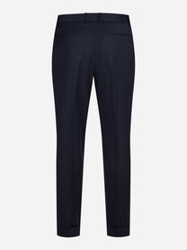 Pantaloni in lana e cashmere blu - vista posteriore