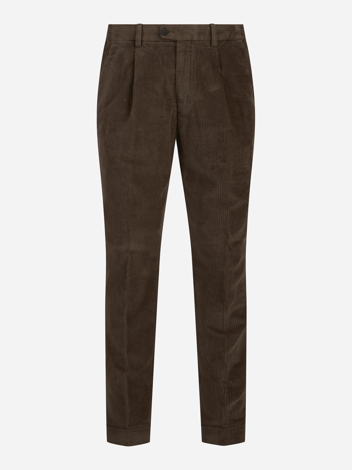 Pantaloni in cotone e modal marrone - vista frontale