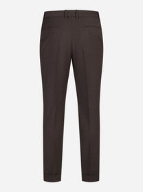 Pantaloni in lana con risvolto marrone - vista posteriore