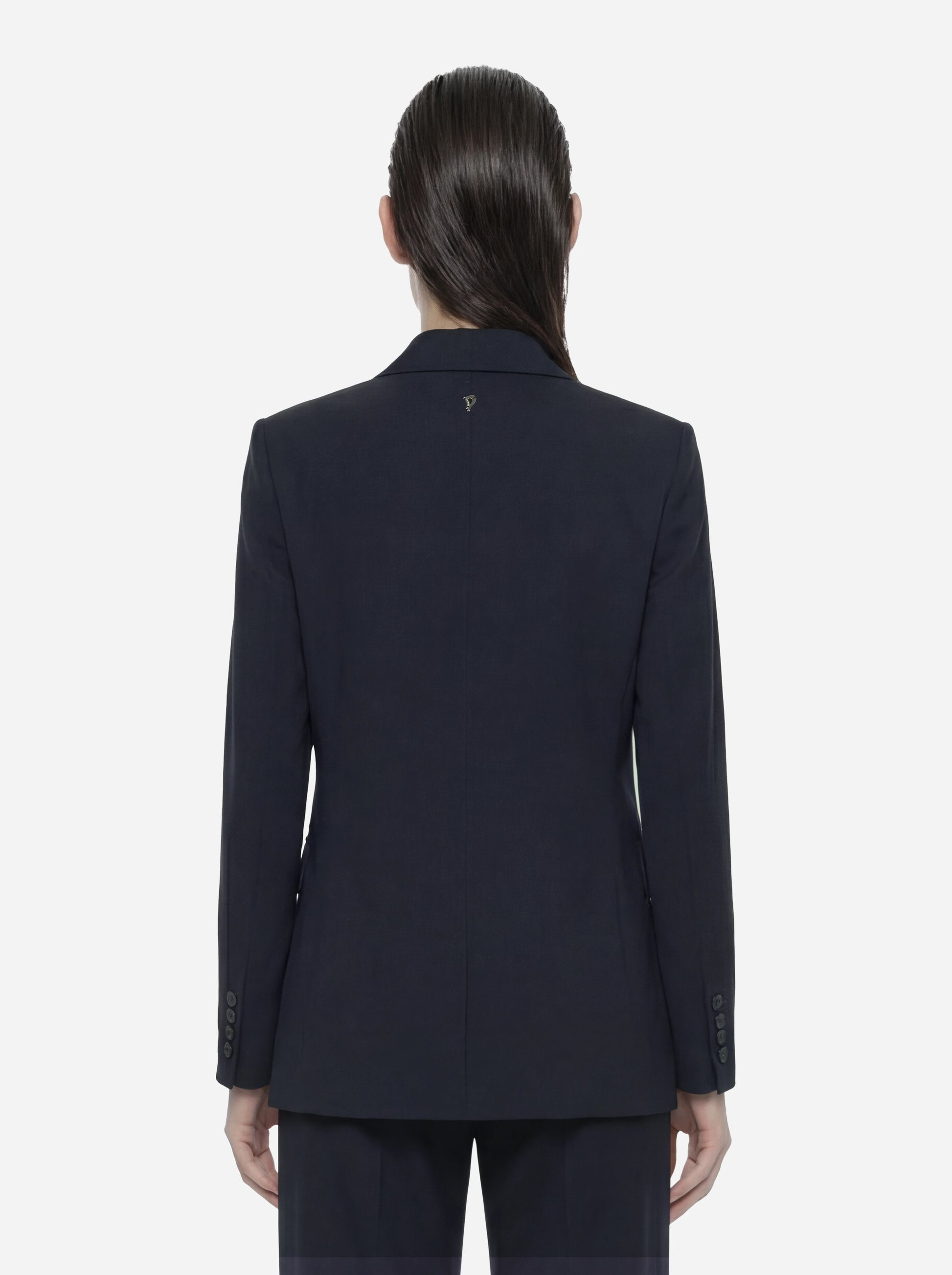Blazer doppiopetto in gabardina di lana stretch blu