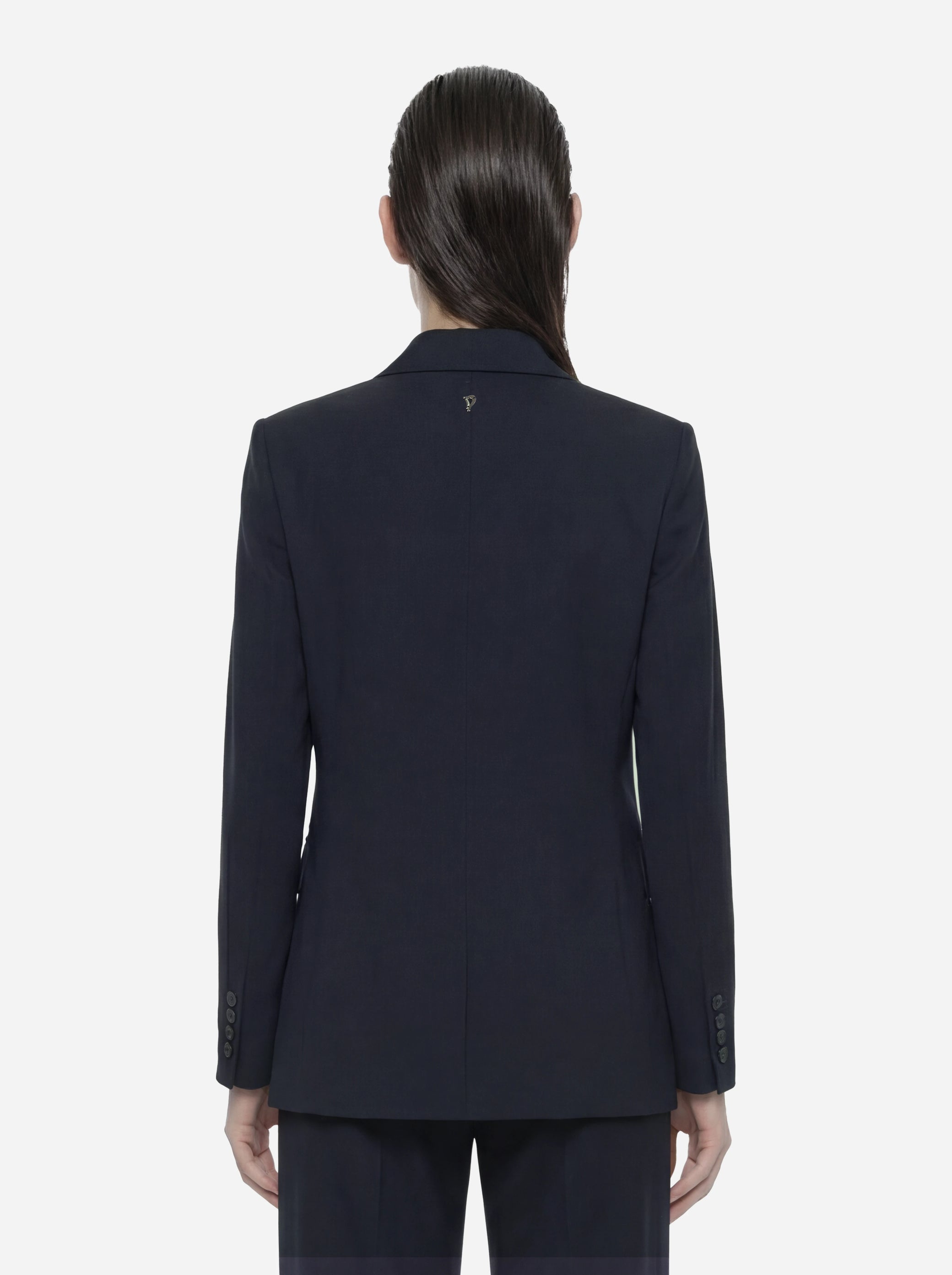 Blazer doppiopetto in gabardina di lana stretch blu