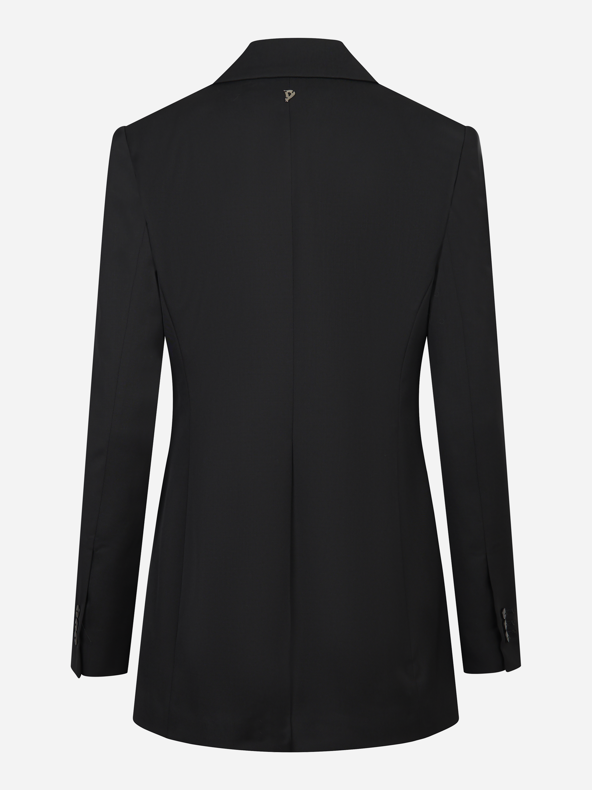 Blazer monopetto regular in gabardina fresco lana nero