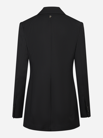 Blazer monopetto regular in gabardina fresco lana nero