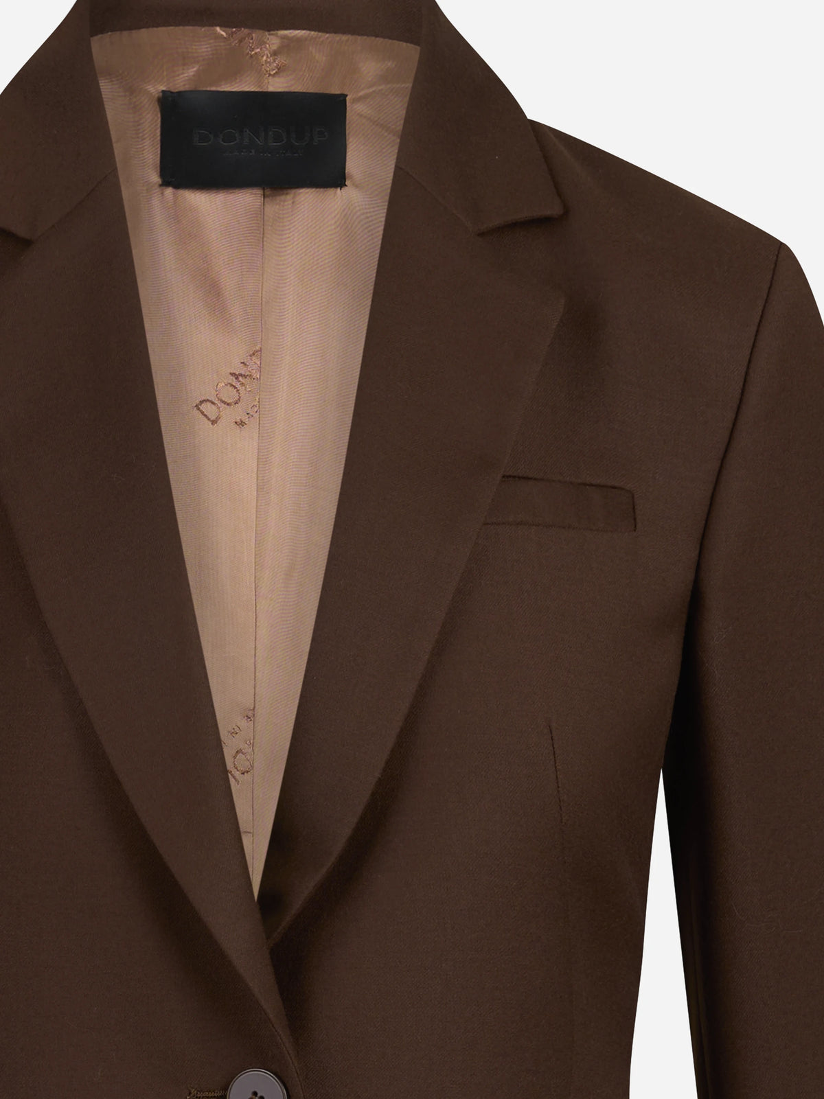 Blazer slim fit in lana stretch marrone - dettaglio del prodotto