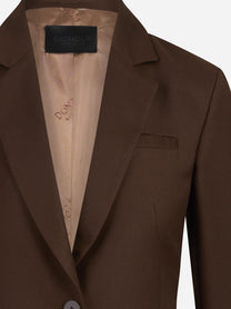 Blazer slim fit in lana stretch marrone - dettaglio del prodotto