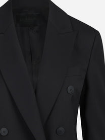 Blazer doppiopetto in lana stretch nero - dettaglio del prodotto