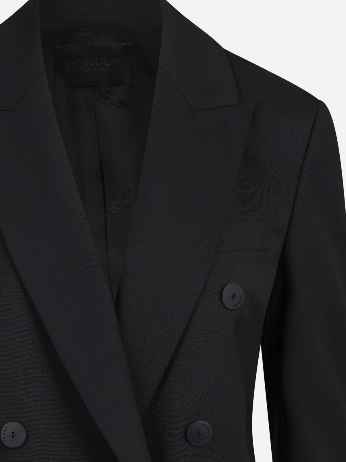 Blazer doppiopetto in lana stretch nero - dettaglio del prodotto