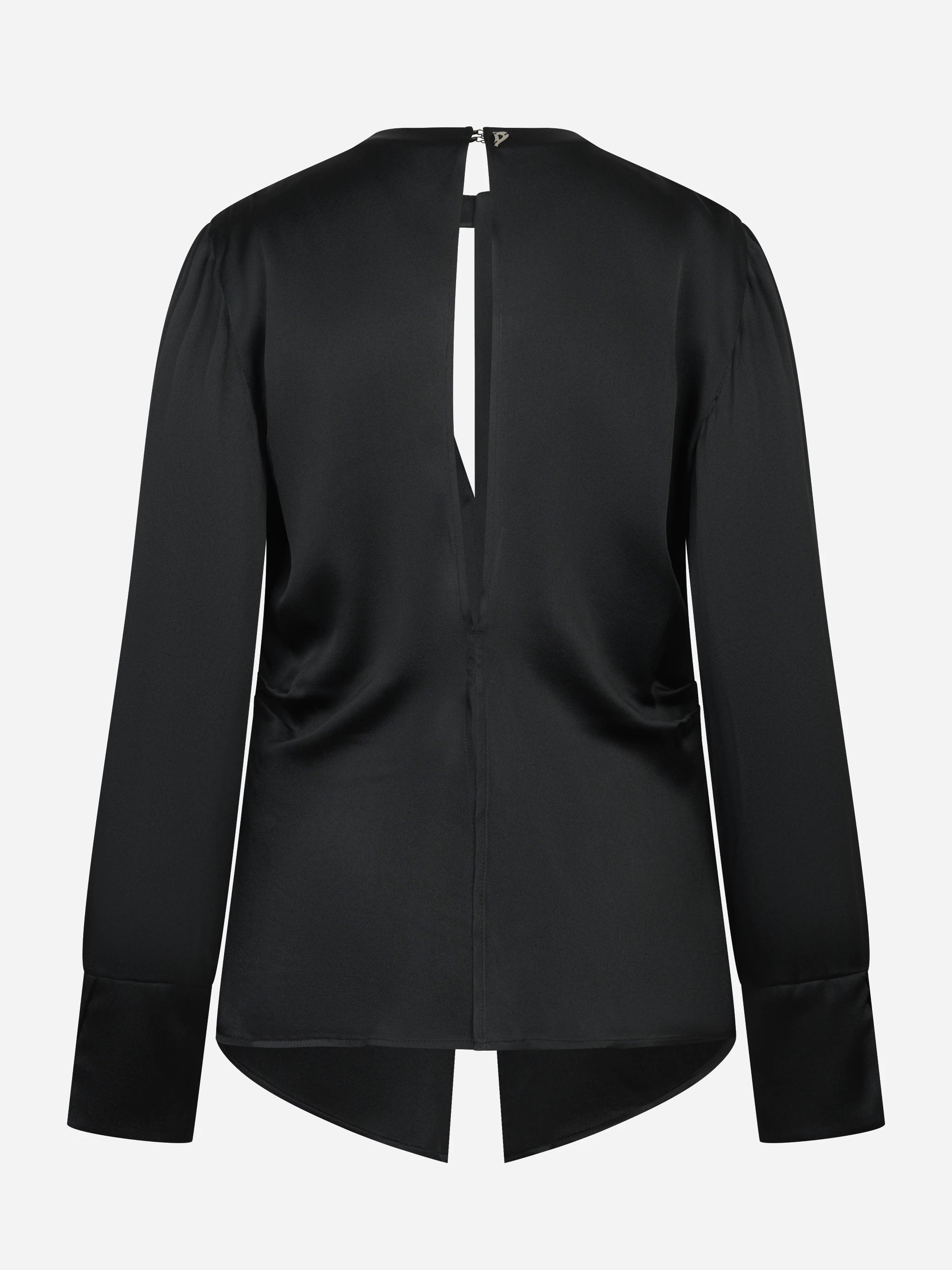 Camicia in misto seta nera