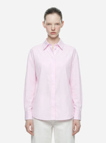 Camicia slim in cotone rosa
