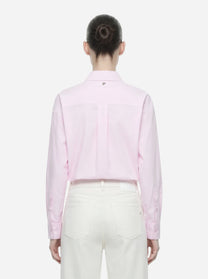 Camicia slim in cotone rosa