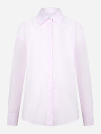 Camicia slim in cotone rosa