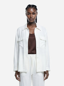 Overshirt in viscosa bianca