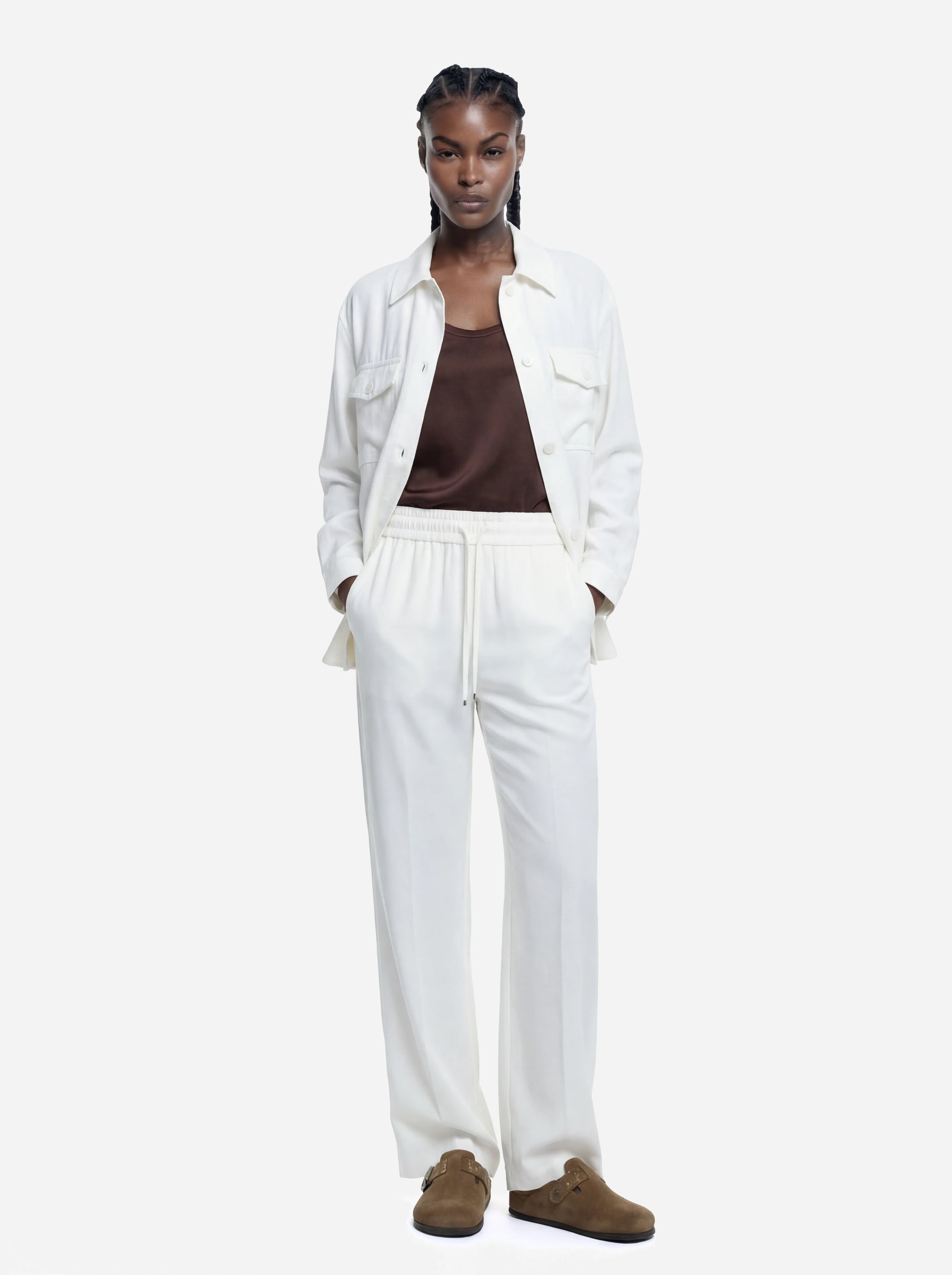 Overshirt in viscosa bianca