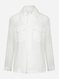 Overshirt in viscosa bianca