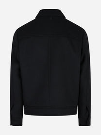 Giacca regular fit in velluto misto lana nero - dettaglio del prodotto