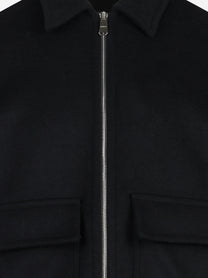 Giacca regular fit in velluto misto lana nero - vista posteriore