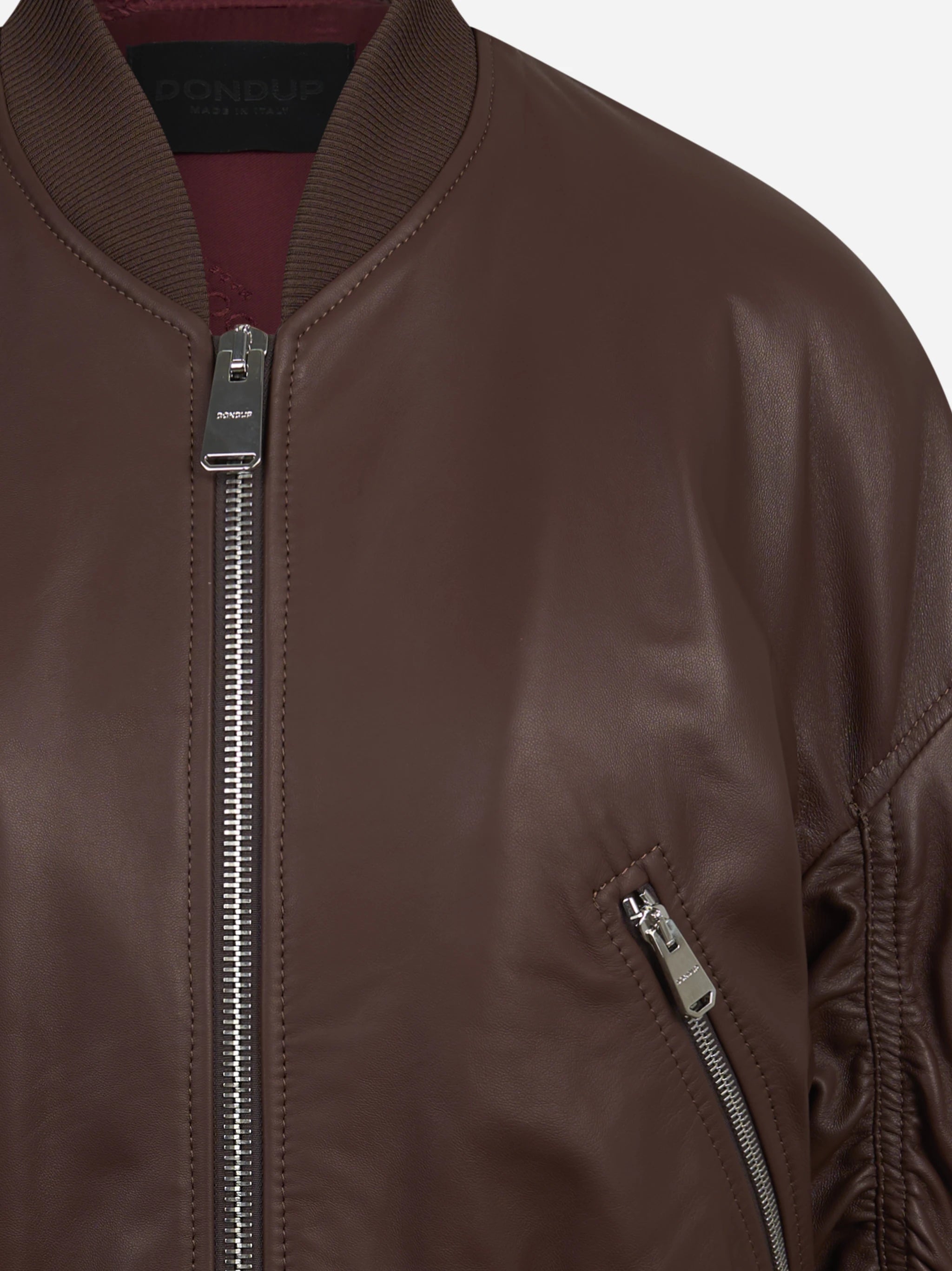 Bomber oversize in pelle di agnello DONDUP – immagine 3 di 3