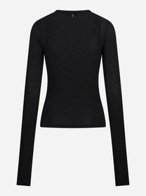 Maglia girocollo slim-fit nera DONDUP – immagine 2 di 3