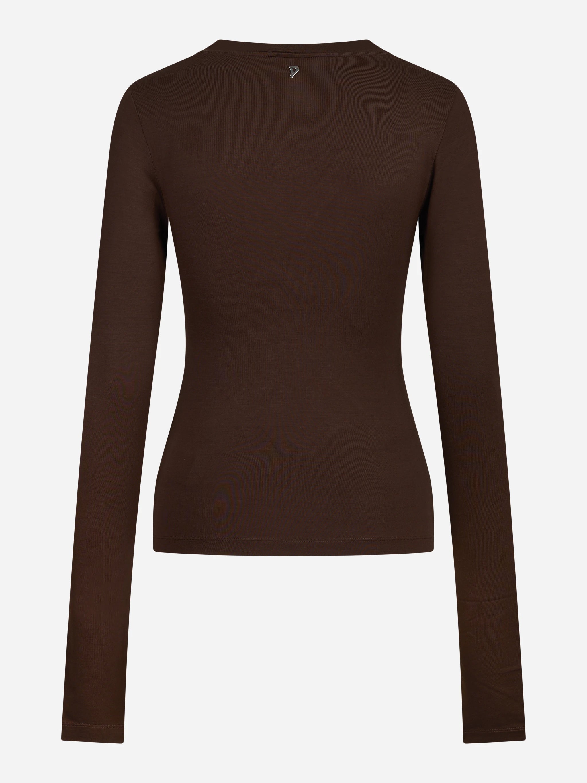 Maglia scollo a V slim-fit marrone DONDUP – immagine 2 di 3