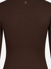 Maglia scollo a V slim-fit marrone DONDUP – immagine 3 di 3