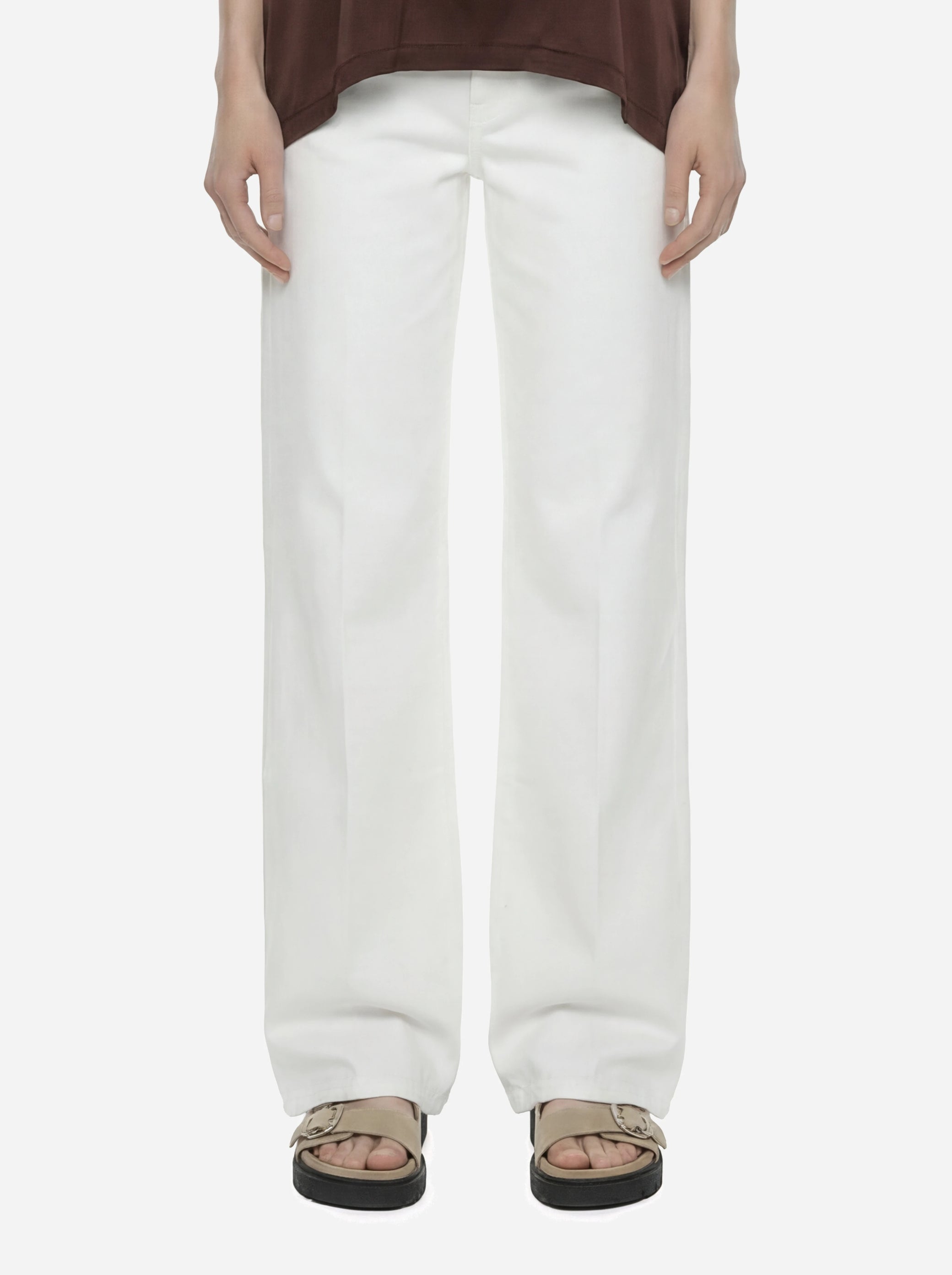 Jeans Jacklyn wide leg in bull stretch bianco