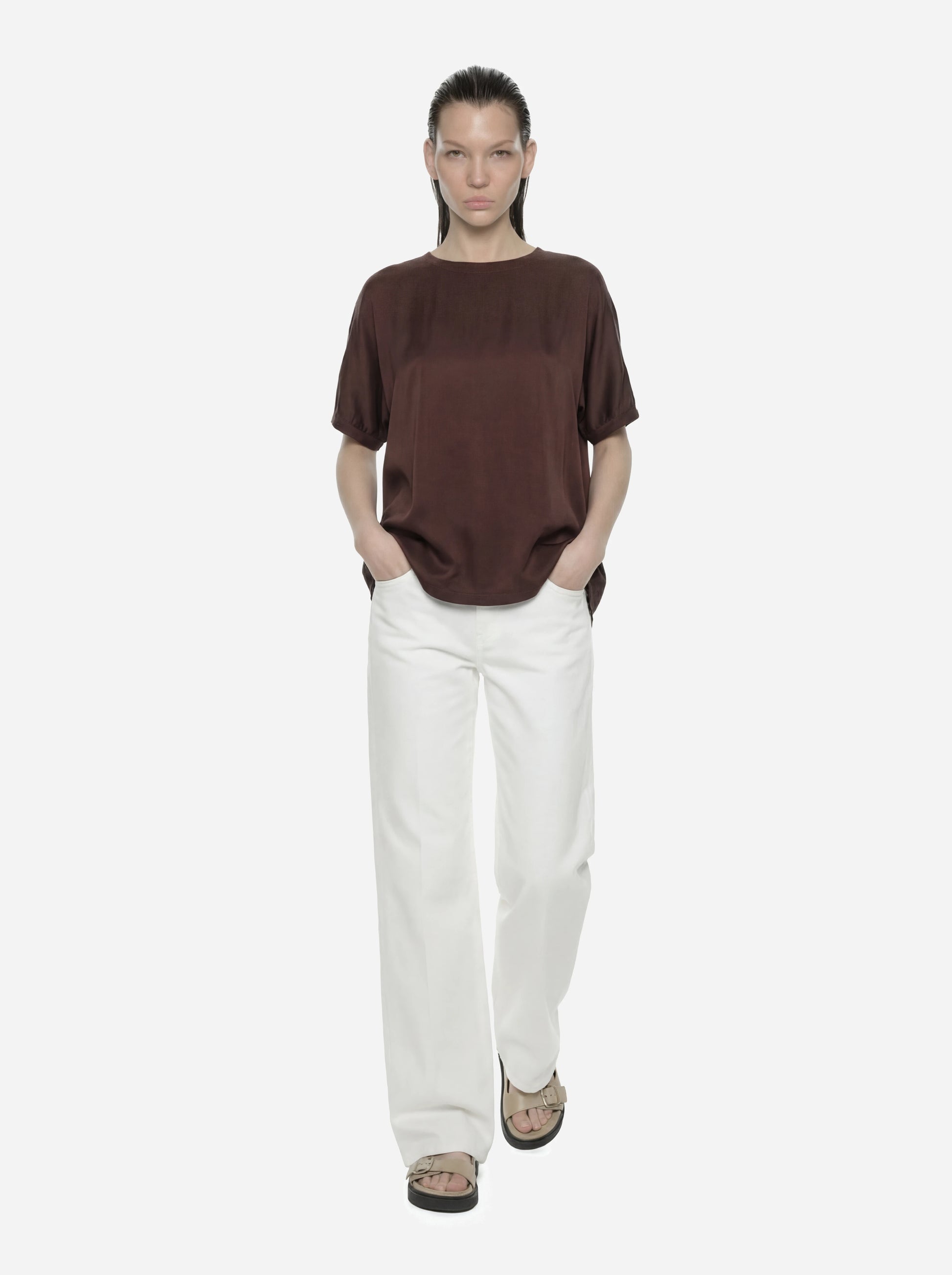 Jeans Jacklyn wide leg in bull stretch bianco