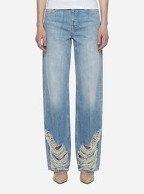 Jeans Jacklyn wide leg in denim fisso