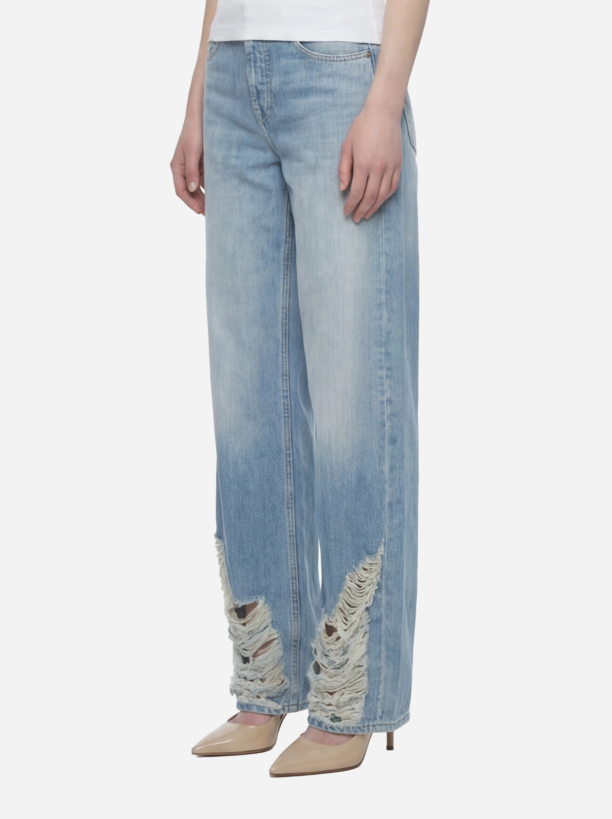 Jeans Jacklyn wide leg in denim fisso