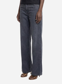 Jeans Amber wide leg in cotone e lyocell nero