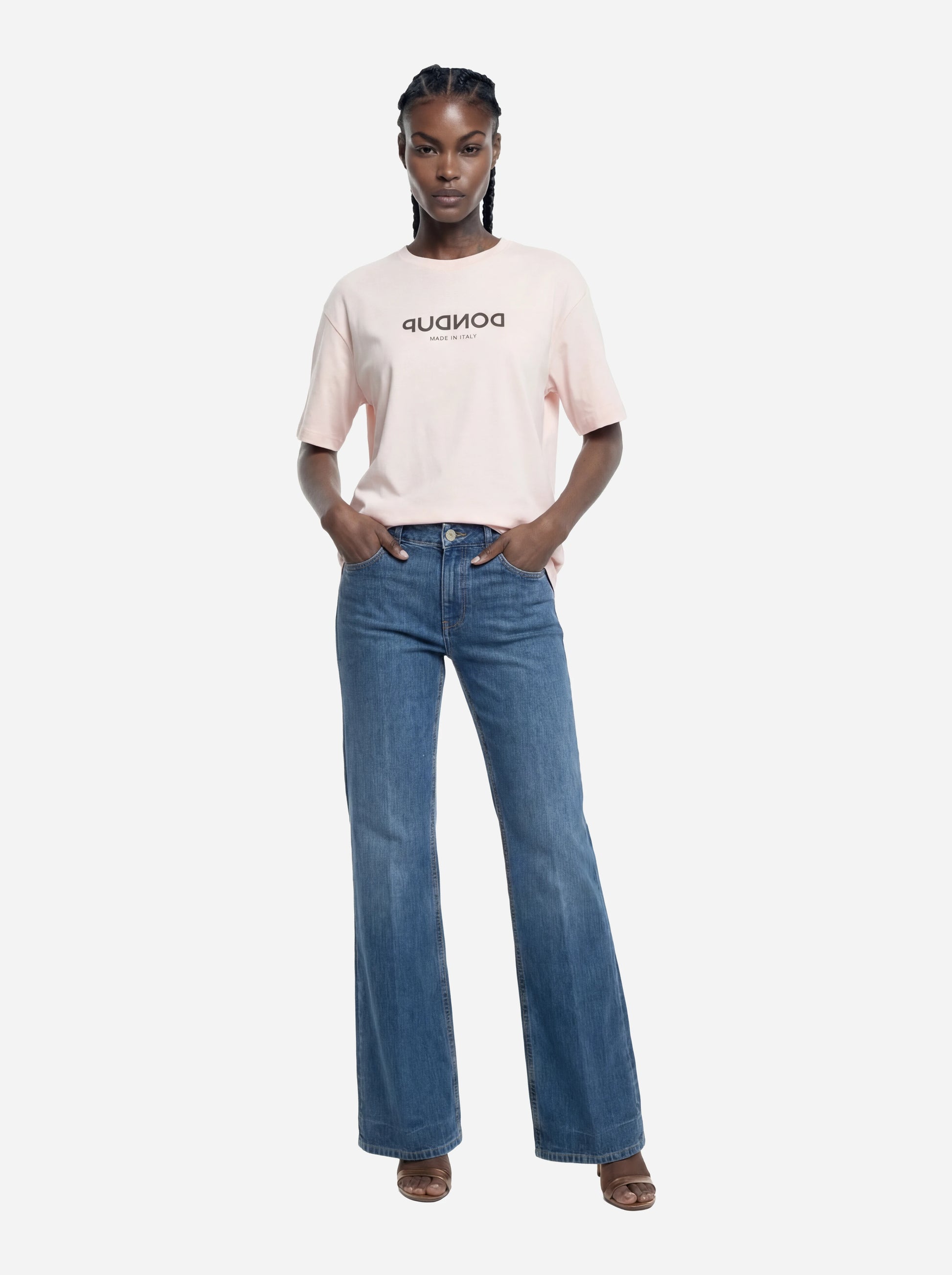 Jeans Amber wide leg in denim stretch