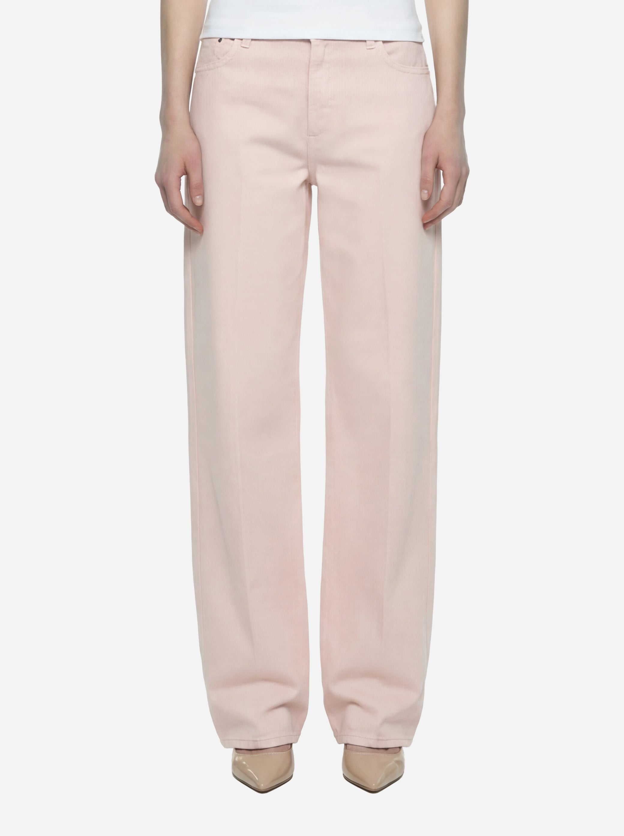 Jeans Dakota loose in bull fisso rosa