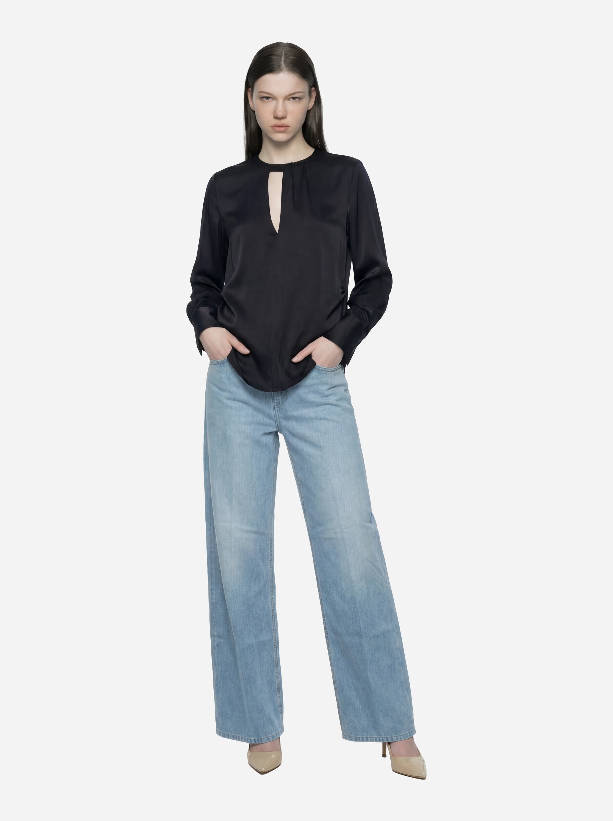 Jeans Alek Loose in denim fisso