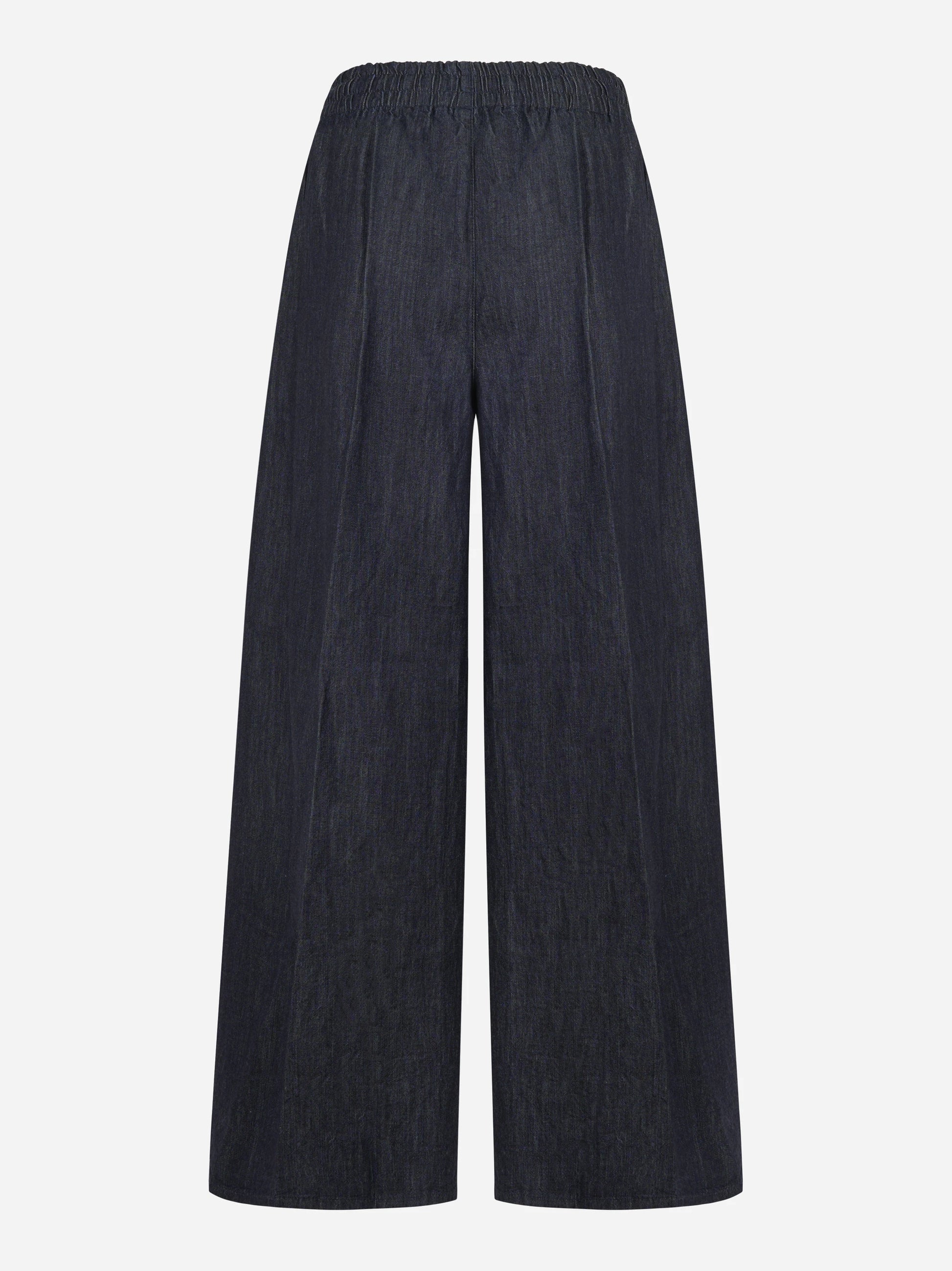 Pantalone wide leg con elastico in vita