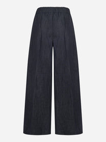Pantalone wide leg con elastico in vita