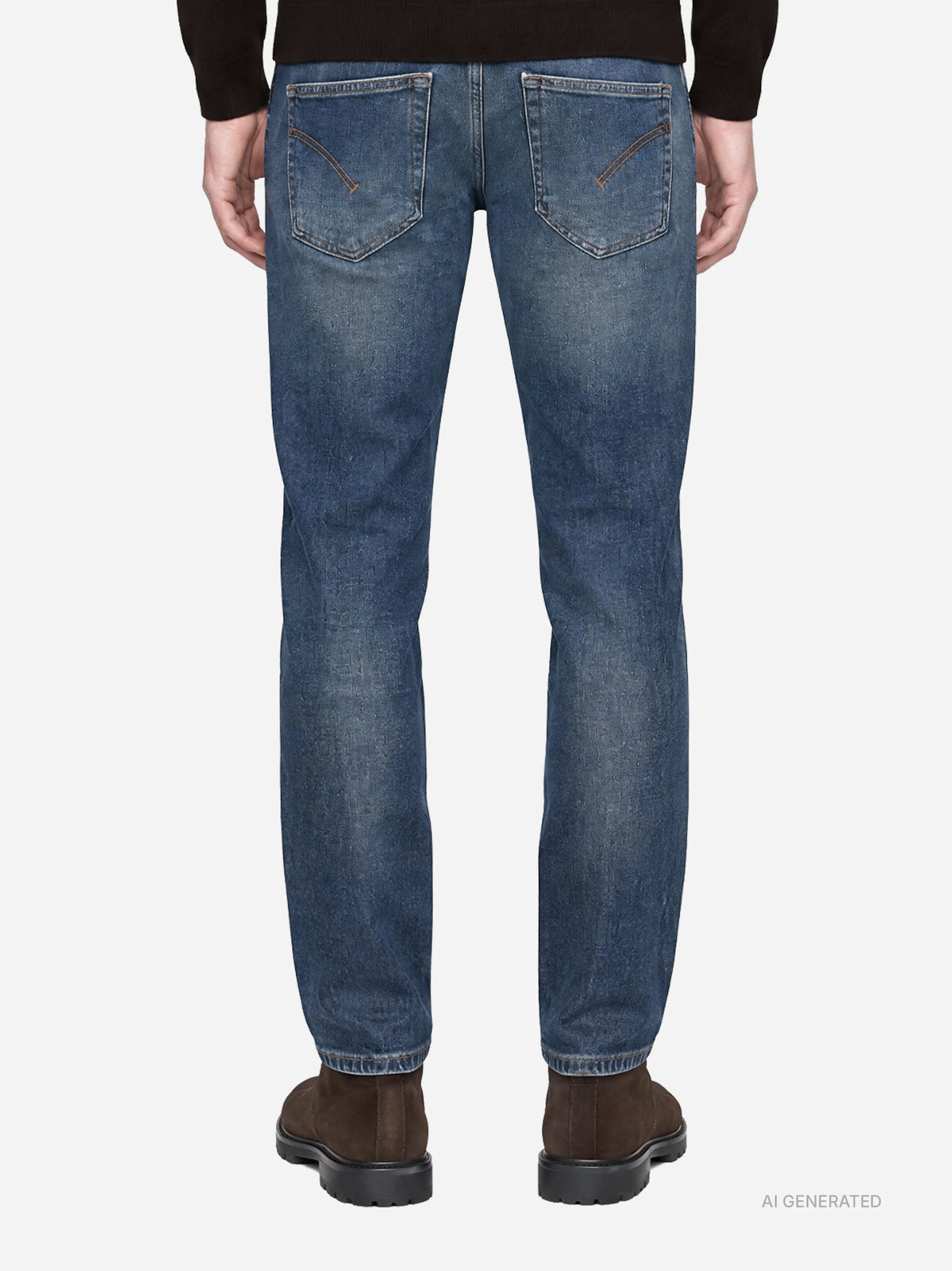 Jeans Brighton carrot fit blu - indossato, vista posteriore