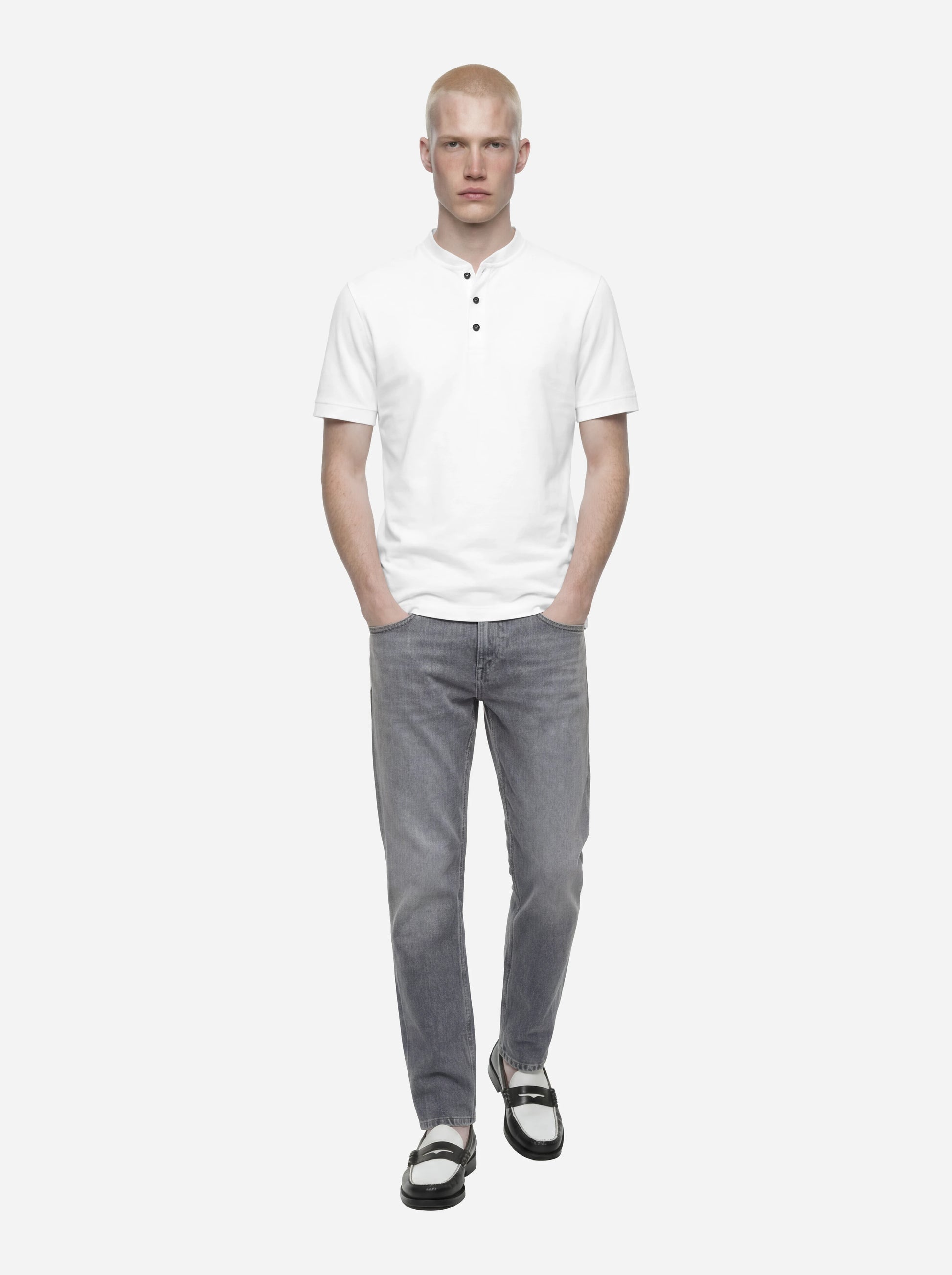 Jeans loose fit Ervin in denim fermo grigio