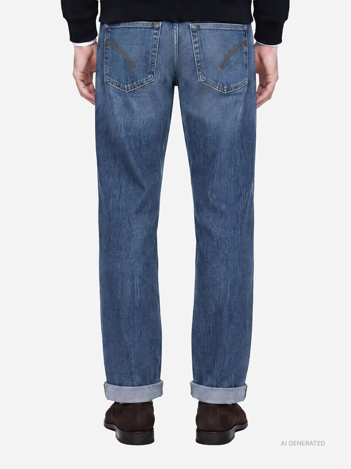 Jeans Ervin loose fit blu - indossato, vista posteriore